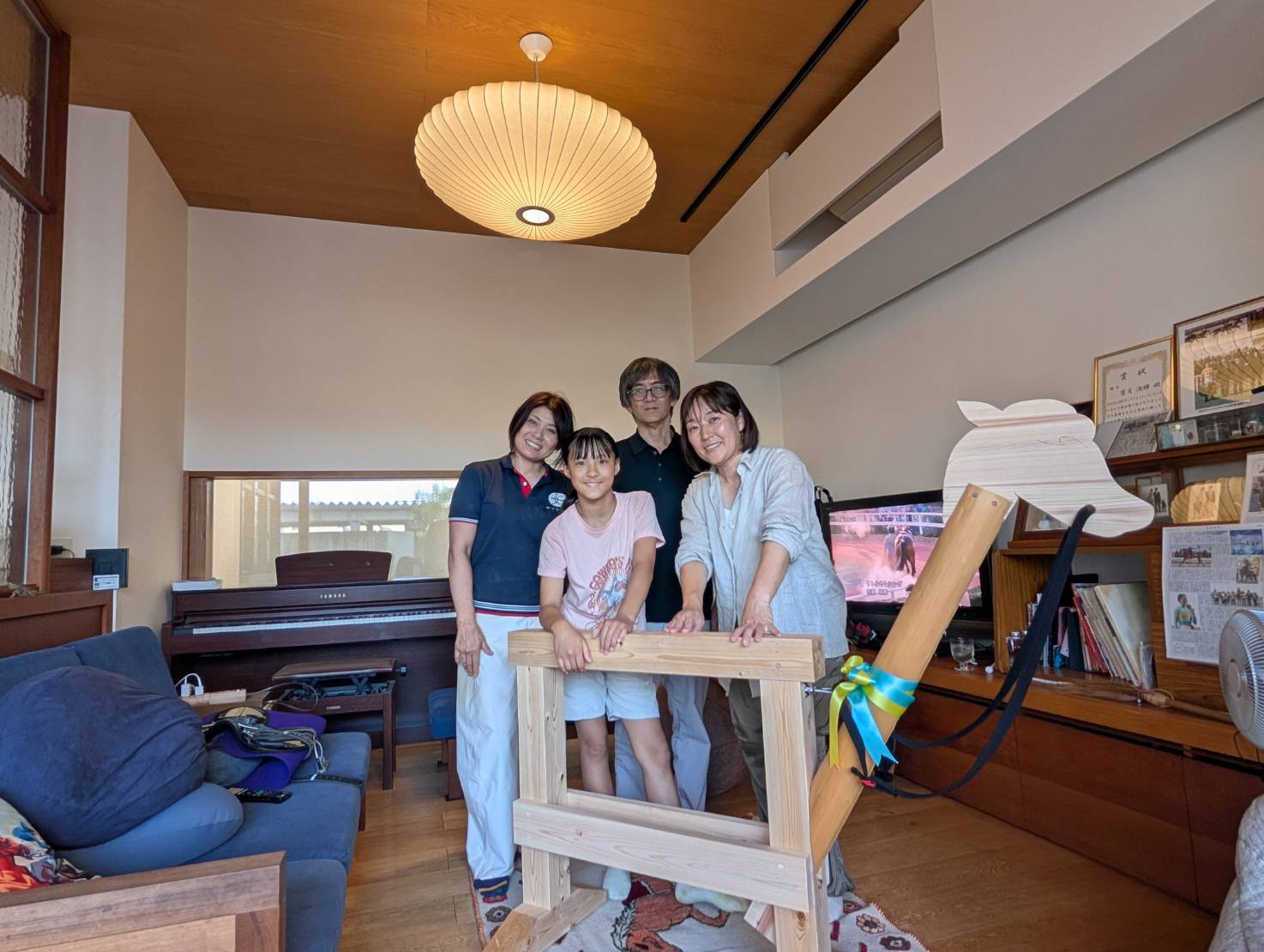 騎乗練習用の木馬を施工 画像